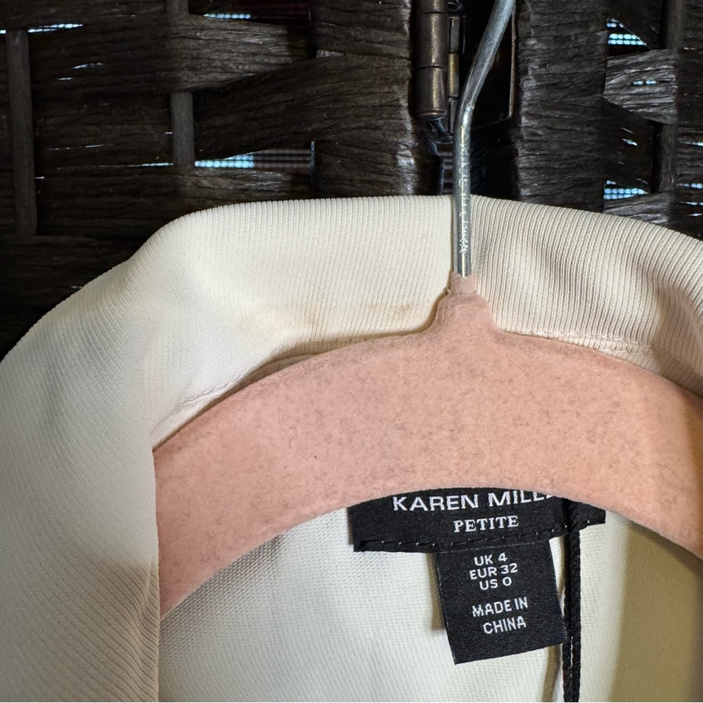 Karen Millen Petite Contrast Twill Woven Midaxi Dress Ivory US Size 0P 2P - Picture 3 of 15